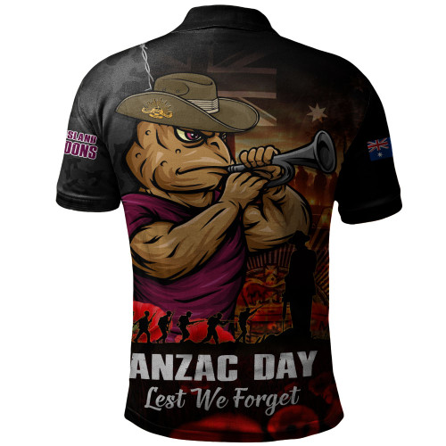 Queensland Maroons Polo Shirt Anzac Day Rising Dawn Ceremony Lest We Forget Courage