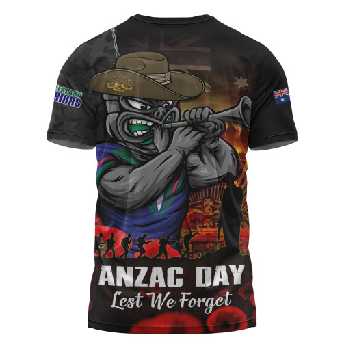 New Zealand Warriors T-Shirt Anzac Day Rising Dawn Ceremony Lest We Forget Courage