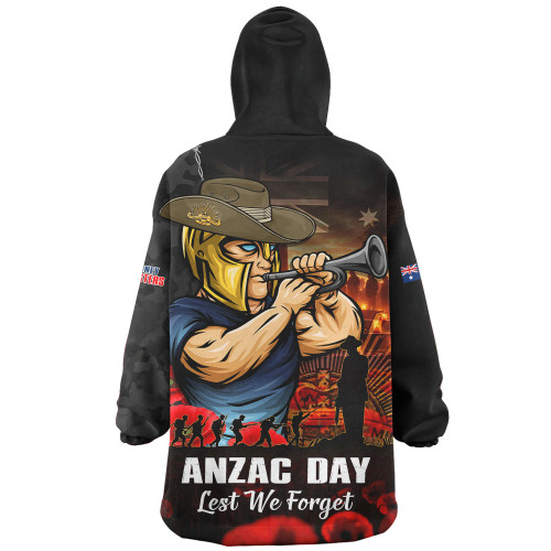 Gold Coast Titans Snug Hoodie Anzac Day Rising Dawn Ceremony Lest We Forget Courage