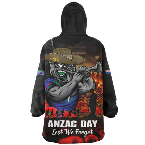 New Zealand Warriors Snug Hoodie Anzac Day Rising Dawn Ceremony Lest We Forget Courage