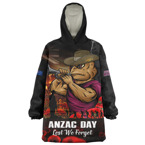 Queensland Maroons Snug Hoodie Anzac Day Rising Dawn Ceremony Lest We Forget Courage