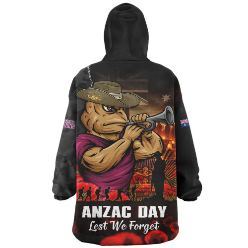 Queensland Maroons Snug Hoodie Anzac Day Rising Dawn Ceremony Lest We Forget Courage