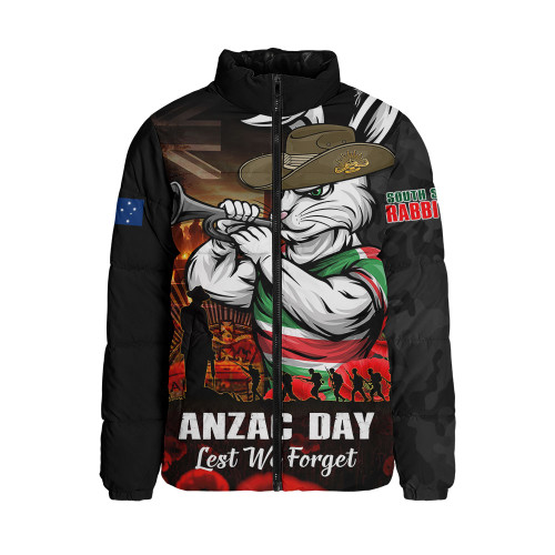 South Sydney Rabbitohs Padded Jacket Anzac Day Rising Dawn Ceremony Lest We Forget Courage