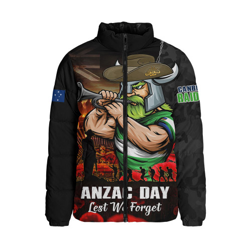 Canberra Raiders Padded Jacket Anzac Day Rising Dawn Ceremony Lest We Forget Courage