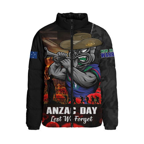 New Zealand Warriors Padded Jacket Anzac Day Rising Dawn Ceremony Lest We Forget Courage
