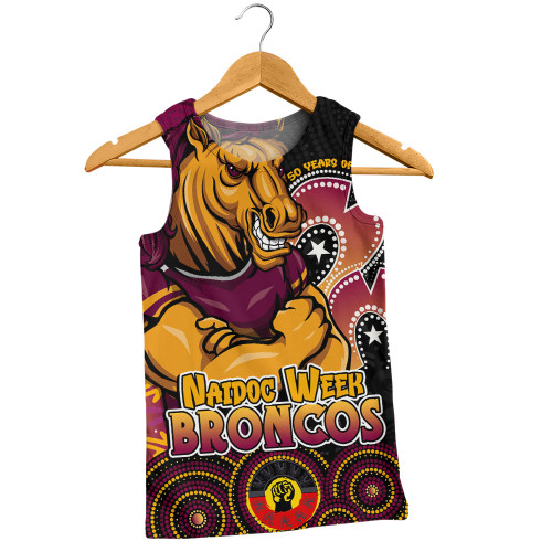 Brisbane Broncos Men Singlet NAIDOC Week 50 Years Of Deadly Indigenous Pattern