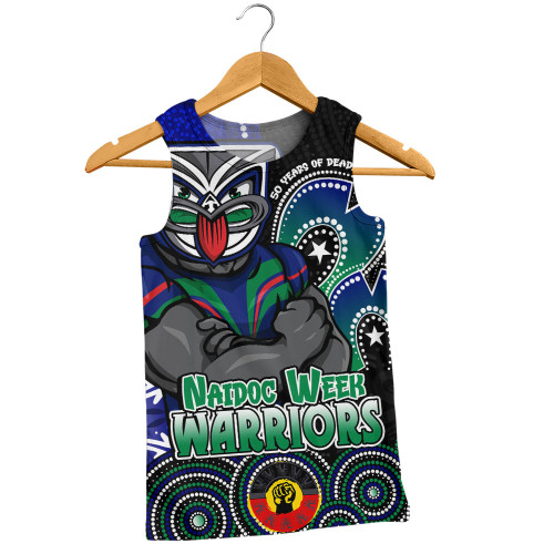 New Zealand Warriors Men Singlet NAIDOC Week 50 Years Of Deadly Indigenous Pattern
