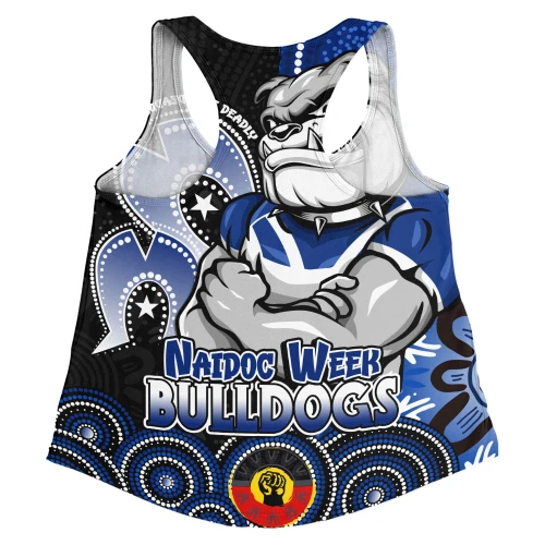 Canterbury-Bankstown Bulldogs Women Racerback Singlet NAIDOC Week 50 Years Of Deadly Indigenous Pattern