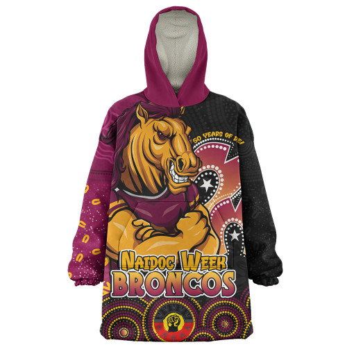 Brisbane Broncos Snug Hoodie NAIDOC Week 50 Years Of Deadly Indigenous Pattern