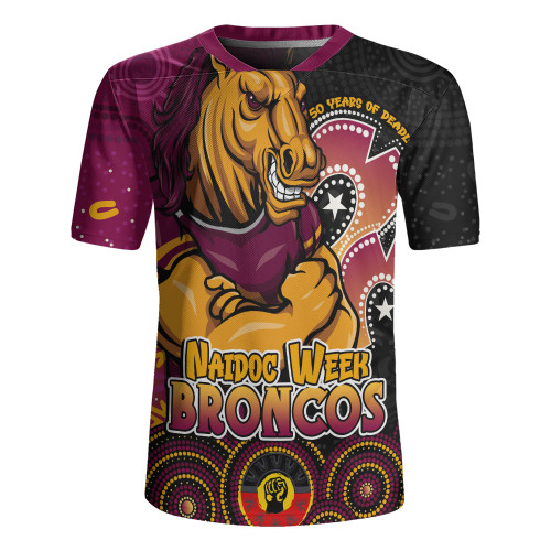 Brisbane Broncos Rugby Jersey NAIDOC Week 50 Years Of Deadly Indigenous Pattern