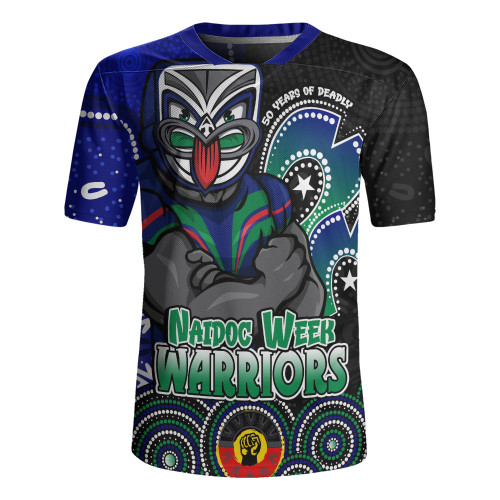 New Zealand Warriors Rugby Jersey NAIDOC Week 50 Years Of Deadly Indigenous Pattern