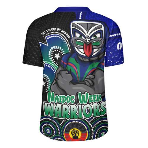 New Zealand Warriors Rugby Jersey NAIDOC Week 50 Years Of Deadly Indigenous Pattern