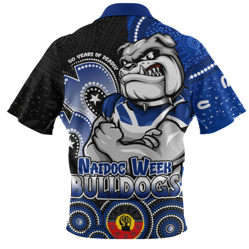 Canterbury-Bankstown Bulldogs Zip Polo Shirt NAIDOC Week 50 Years Of Deadly Indigenous Pattern