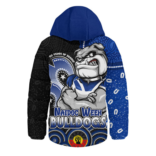 Canterbury-Bankstown Bulldogs Hooded Padded Jacket NAIDOC Week 50 Years Of Deadly Indigenous Pattern