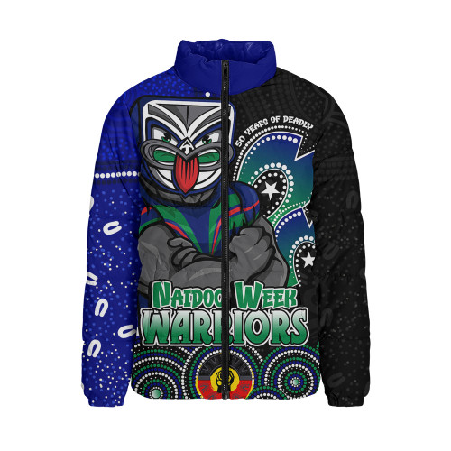 New Zealand Warriors Padded Jacket NAIDOC Week 50 Years Of Deadly Indigenous Pattern