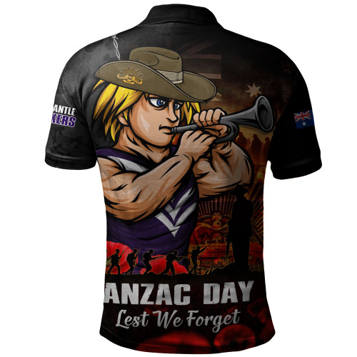 Fremantle Polo Shirt ANZAC Day Lest We Forget Red Poppy And Honor The Brave Tribute
