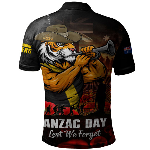 Richmond Polo Shirt ANZAC Day Lest We Forget Red Poppy And Honor The Brave Tribute