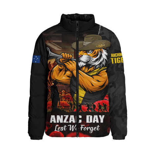 Richmond Padded Jacket ANZAC Day Lest We Forget Red Poppy And Honor The Brave Tribute