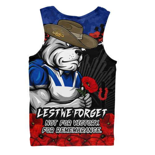 Canterbury-Bankstown Bulldogs Men Singlet ANZAC Day Red Poppy And Brave Hearts Remembrance