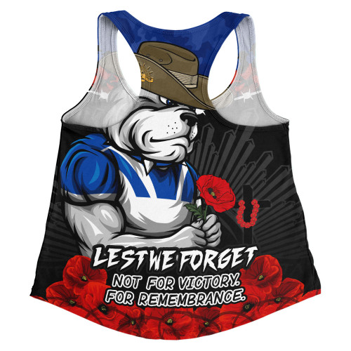Canterbury-Bankstown Bulldogs Women Racerback Singlet ANZAC Day Red Poppy And Brave Hearts Remembrance