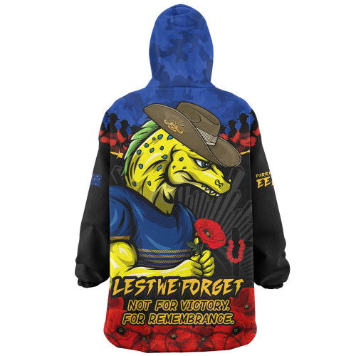 Parramatta Eels Snug Hoodie ANZAC Day Red Poppy And Brave Hearts Remembrance
