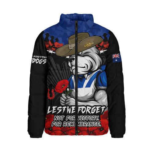 Canterbury-Bankstown Bulldogs Padded Jacket ANZAC Day Red Poppy And Brave Hearts Remembrance