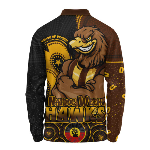 Hawthorn Long Sleeve Polo Shirt NAIDOC Week Aboriginal Culture And Spirit Of Pride Design