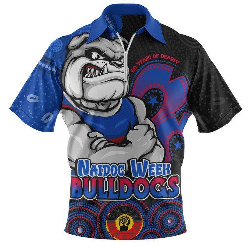 Western Bulldogs Zip Polo Shirt NAIDOC Week Aboriginal Culture And Spirit Of Pride Design