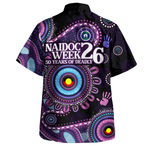 Indigenous Australian Aboriginal Hawaiian Shirt Naidoc Week 2026 50 Years Of Deadly Circle Of Memory Pathways