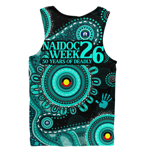 Indigenous Australian Aboriginal Men Singlet Naidoc Week 2026 50 Years Of Deadly Circle Of Memory Pathways