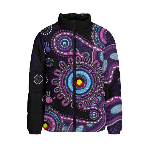 Indigenous Australian Aboriginal Padded Jacket Naidoc Week 2026 50 Years Of Deadly Circle Of Memory Pathways