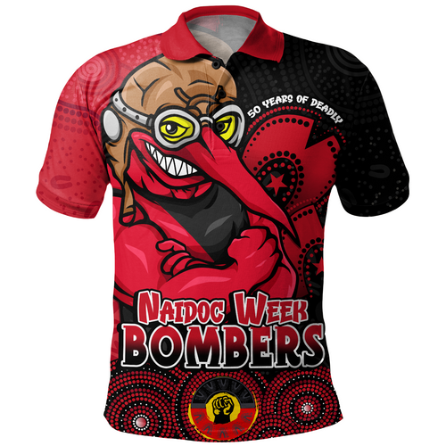 Essendon Polo Shirt NAIDOC Week Aboriginal Culture And Spirit Of Pride Design