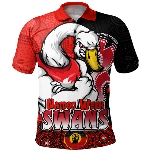 Sydney Swans Polo Shirt NAIDOC Week Aboriginal Culture And Spirit Of Pride Design