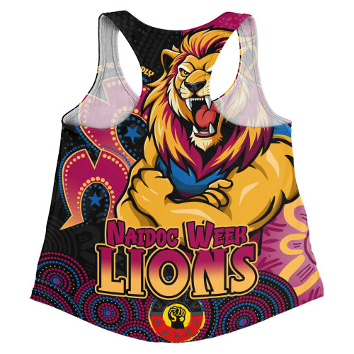 Brisbane Lions Women Racerback Singlet NAIDOC Week Aboriginal Culture And Spirit Of Pride Design