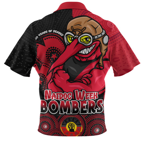 Essendon Zip Polo Shirt NAIDOC Week Aboriginal Culture And Spirit Of Pride Design