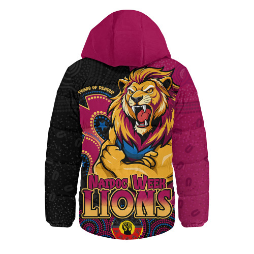 Brisbane Lions Hooded Padded Jacket NAIDOC Week Aboriginal Culture And Spirit Of Pride Design