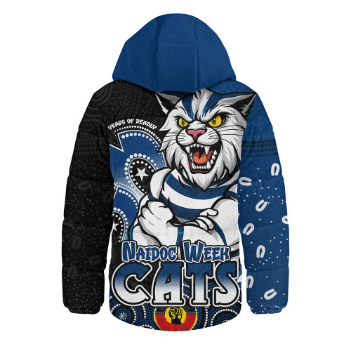 Geelong Cats Hooded Padded Jacket NAIDOC Week Aboriginal Culture And Spirit Of Pride Design