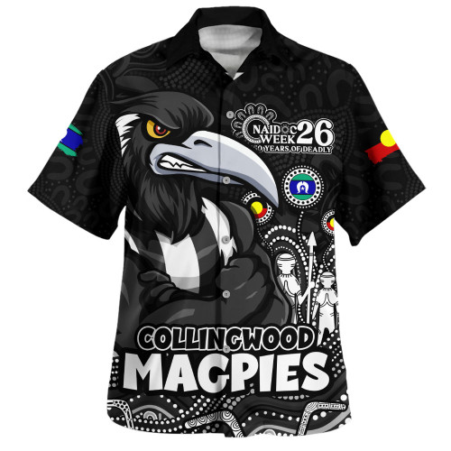 Collingwood Hawaiian Shirt Naidoc Week Aboriginal Spirit Power Through Generations