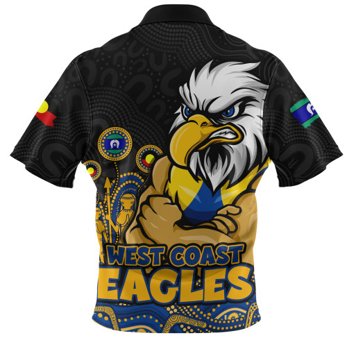 West Coast Eagles Zip Polo Shirt Naidoc Week Aboriginal Spirit Power Through Generations