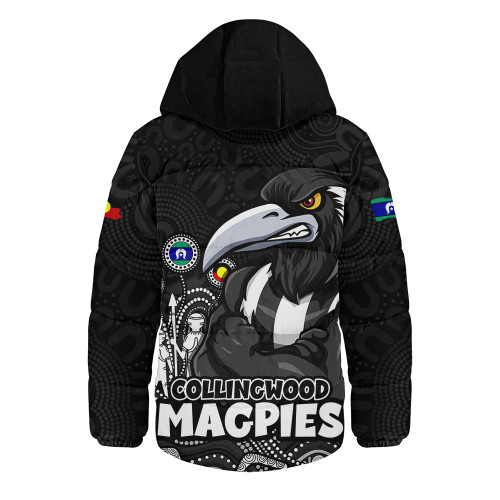 Collingwood Hooded Padded Jacket Naidoc Week Aboriginal Spirit Power Through Generations
