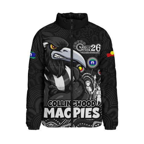 Collingwood Padded Jacket Naidoc Week Aboriginal Spirit Power Through Generations