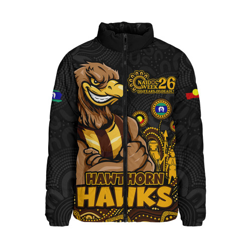 Hawthorn Padded Jacket Naidoc Week Aboriginal Spirit Power Through Generations