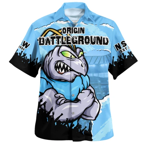 New South Wales Blues Hawaiian Shirt Origin Battleground Game Day Clash