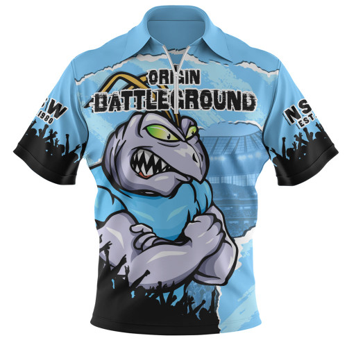 New South Wales Blues Zip Polo Shirt Origin Battleground Game Day Clash