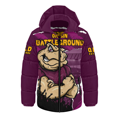 Queensland Maroons Hooded Padded Jacket Origin Battleground Game Day Clash