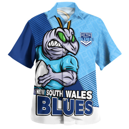 New South Wales Blues Hawaiian Shirt Battle Forged Origin Strength