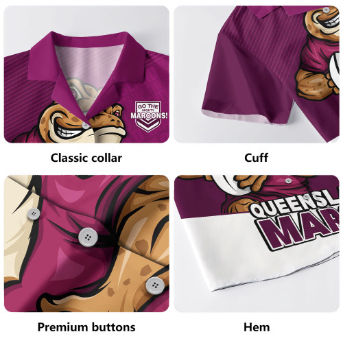 Queensland Maroons Hawaiian Shirt Battle Forged Origin Strength