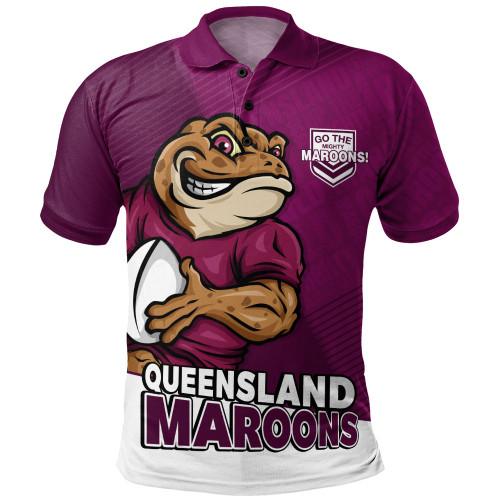 Queensland Maroons Polo Shirt Battle Forged Origin Strength