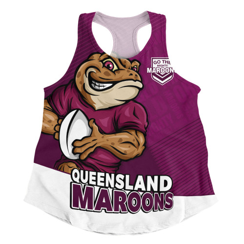 Queensland Maroons Women Racerback Singlet Battle Forged Origin Strength