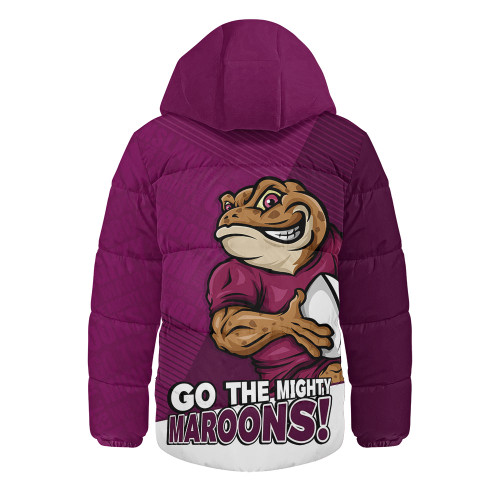 Queensland Maroons Hooded Padded Jacket Battle Forged Origin Strength